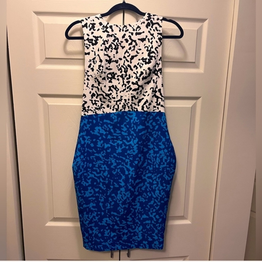 NWT House of CB London blue leopard dress